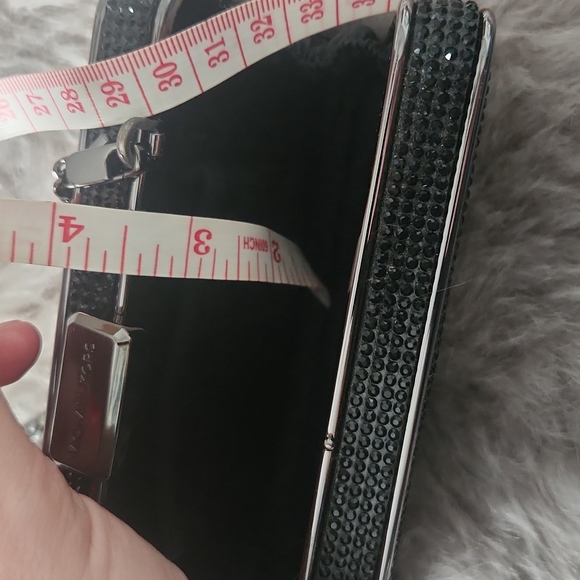 💎RARE💎 NWOT Michael Kors Black Elsie Crystal Embellished Box Clutch - Picture 16 of 16